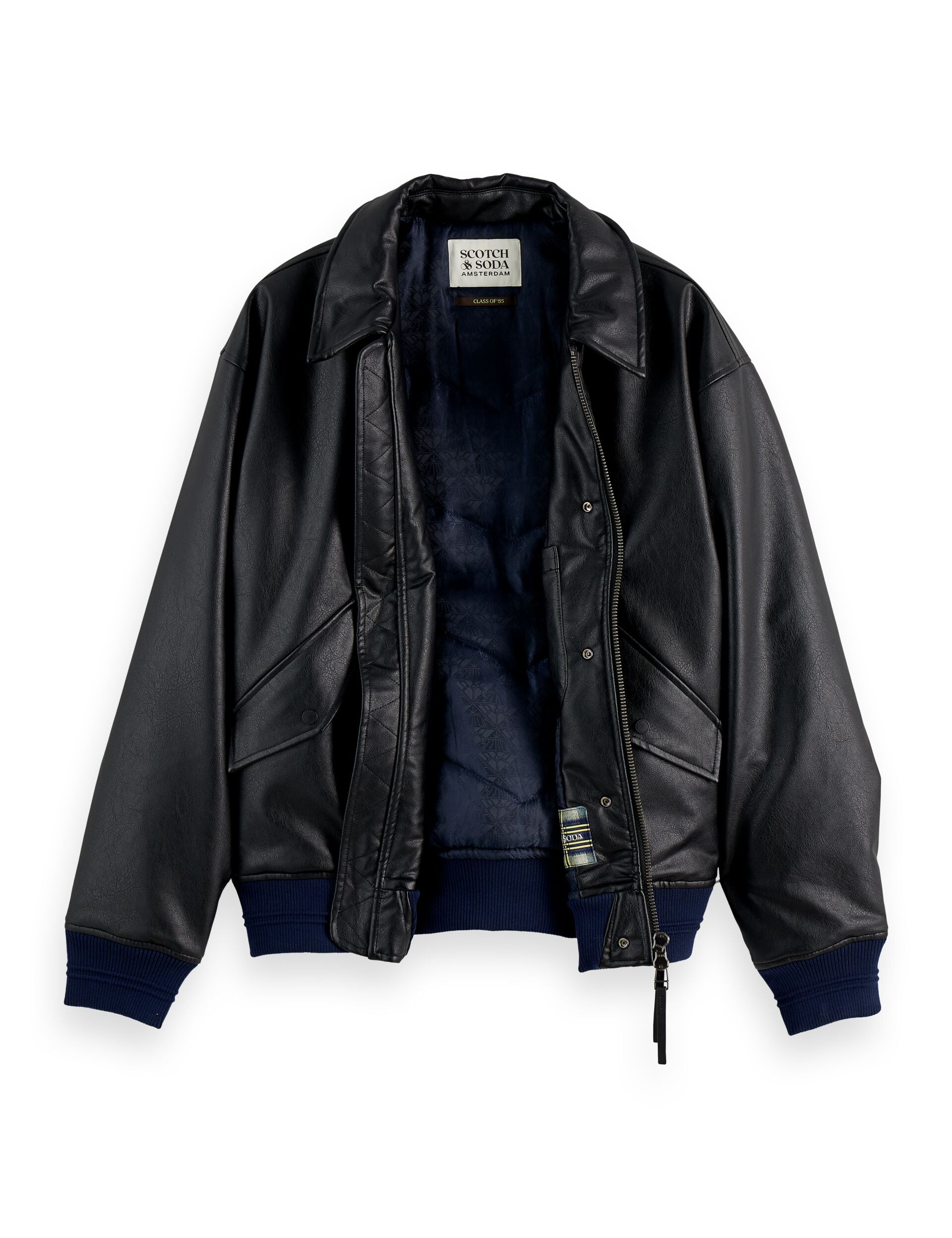 Faux leather puffer