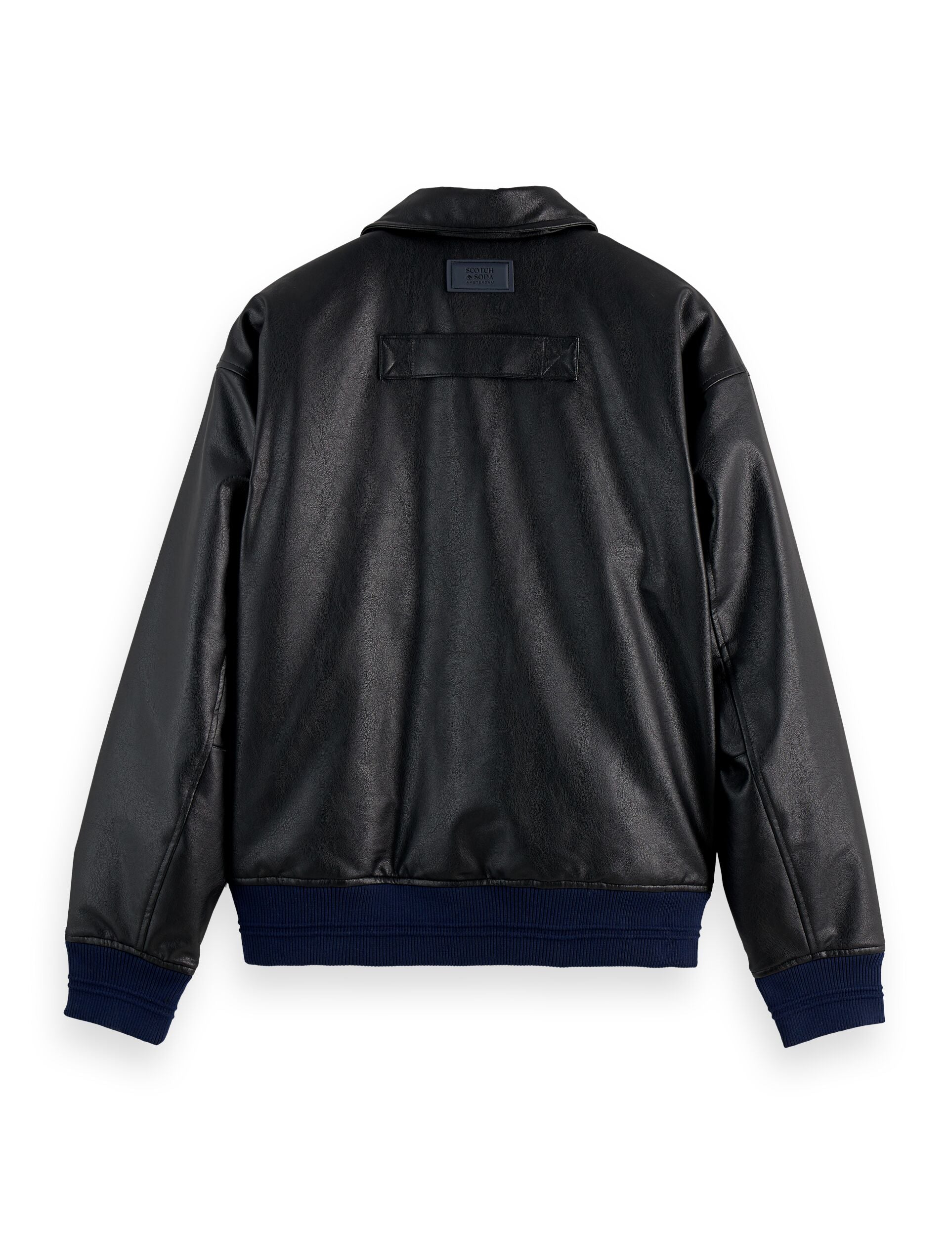 Faux leather puffer