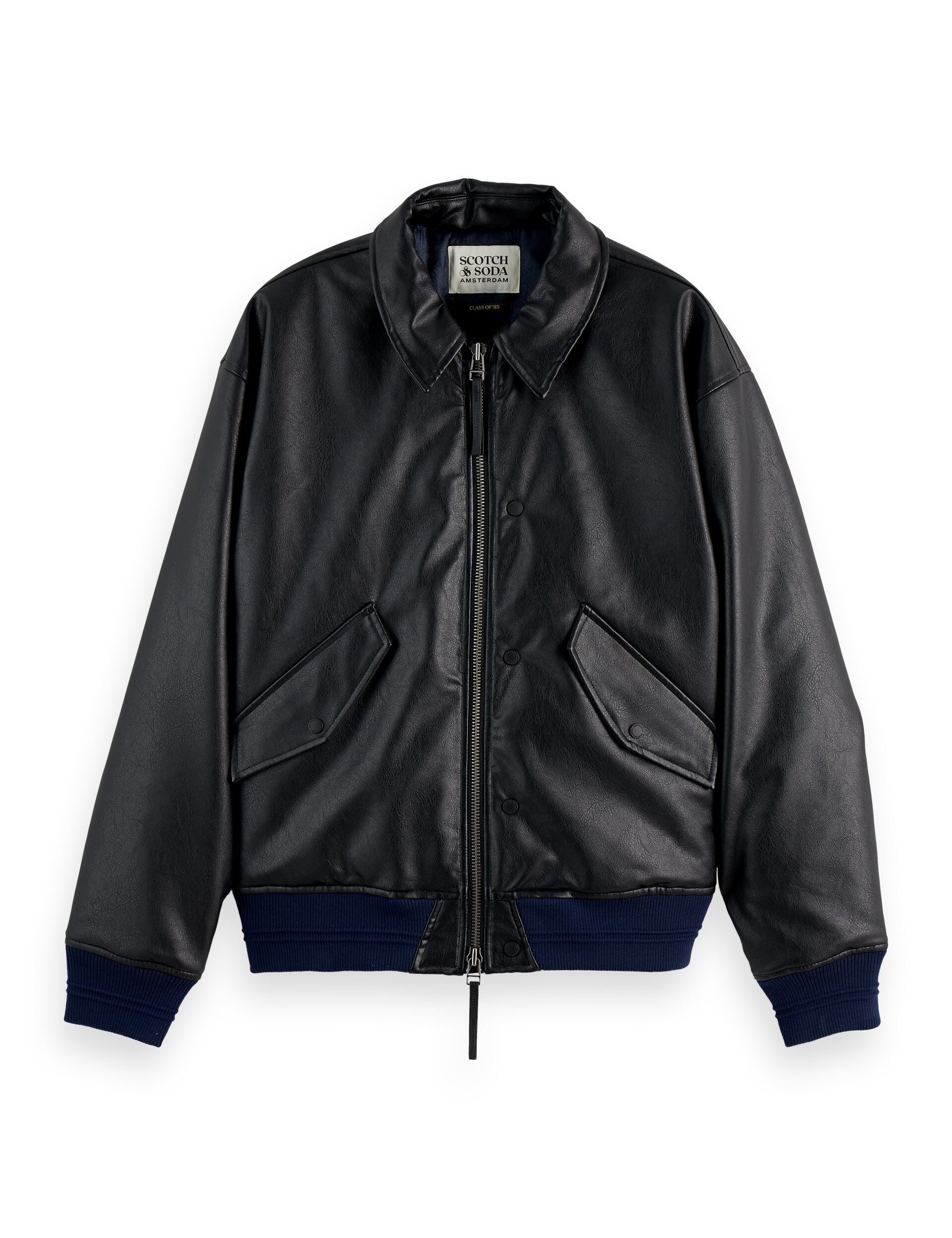 Faux leather puffer