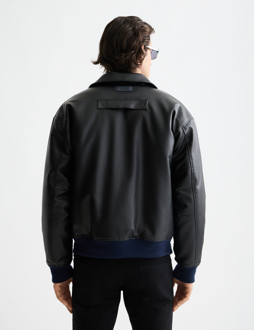 Faux leather puffer