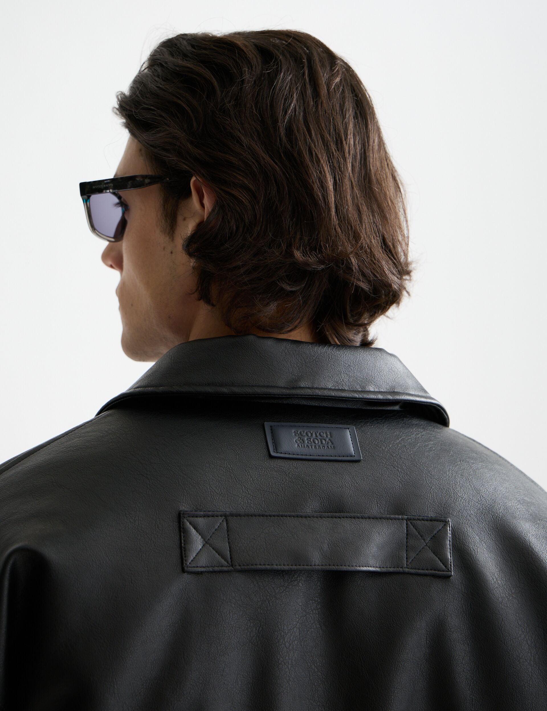Faux leather puffer