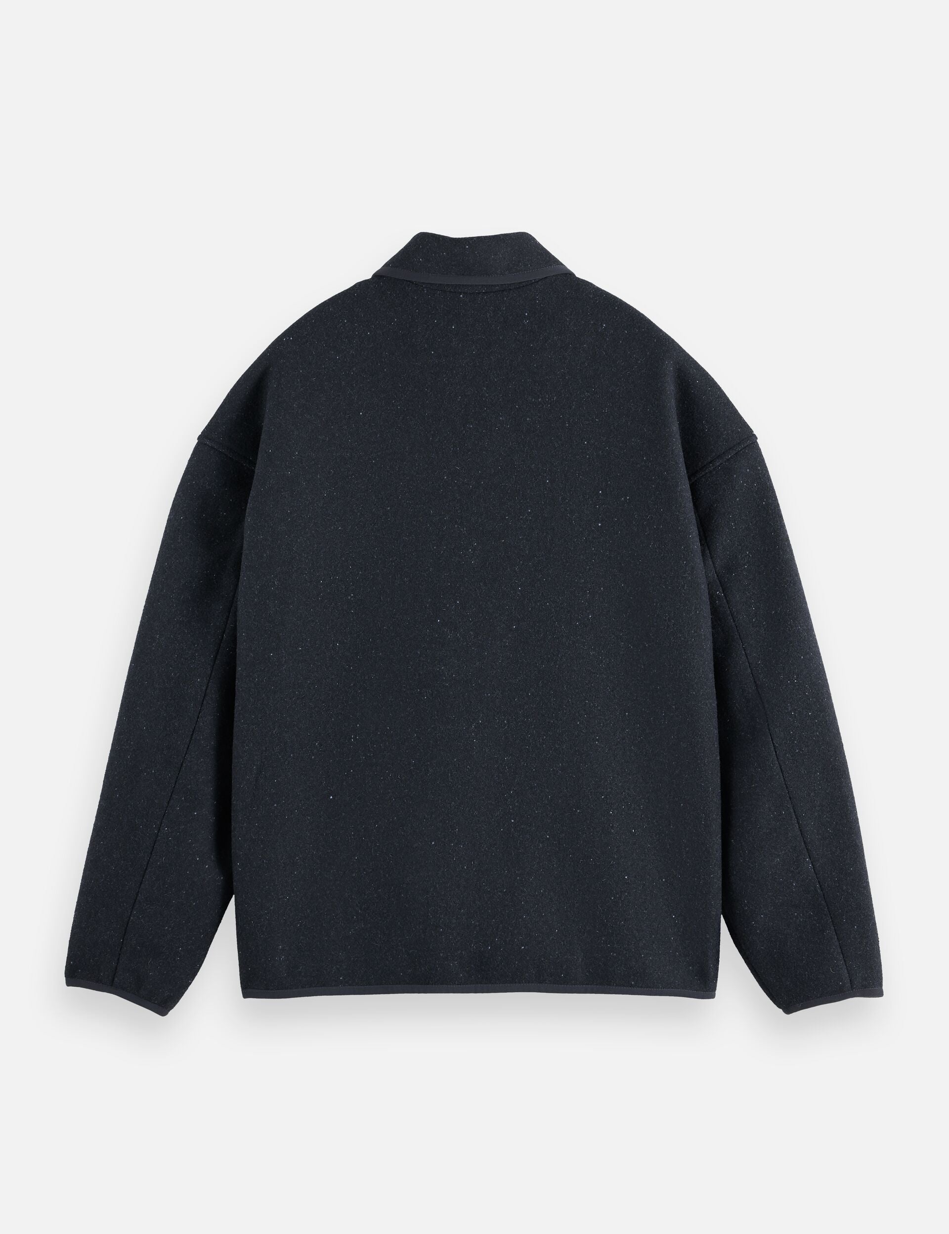 Double-faced wool-blend overshirt