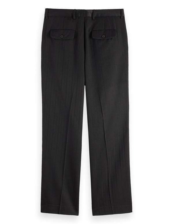 Otis- sateen-trimmed structure stripe relaxed straight chino