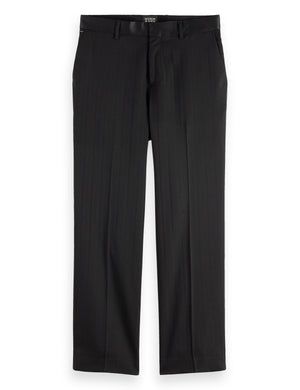 Otis- sateen-trimmed structure stripe relaxed straight chino