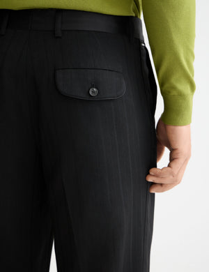 Otis- sateen-trimmed structure stripe relaxed straight chino