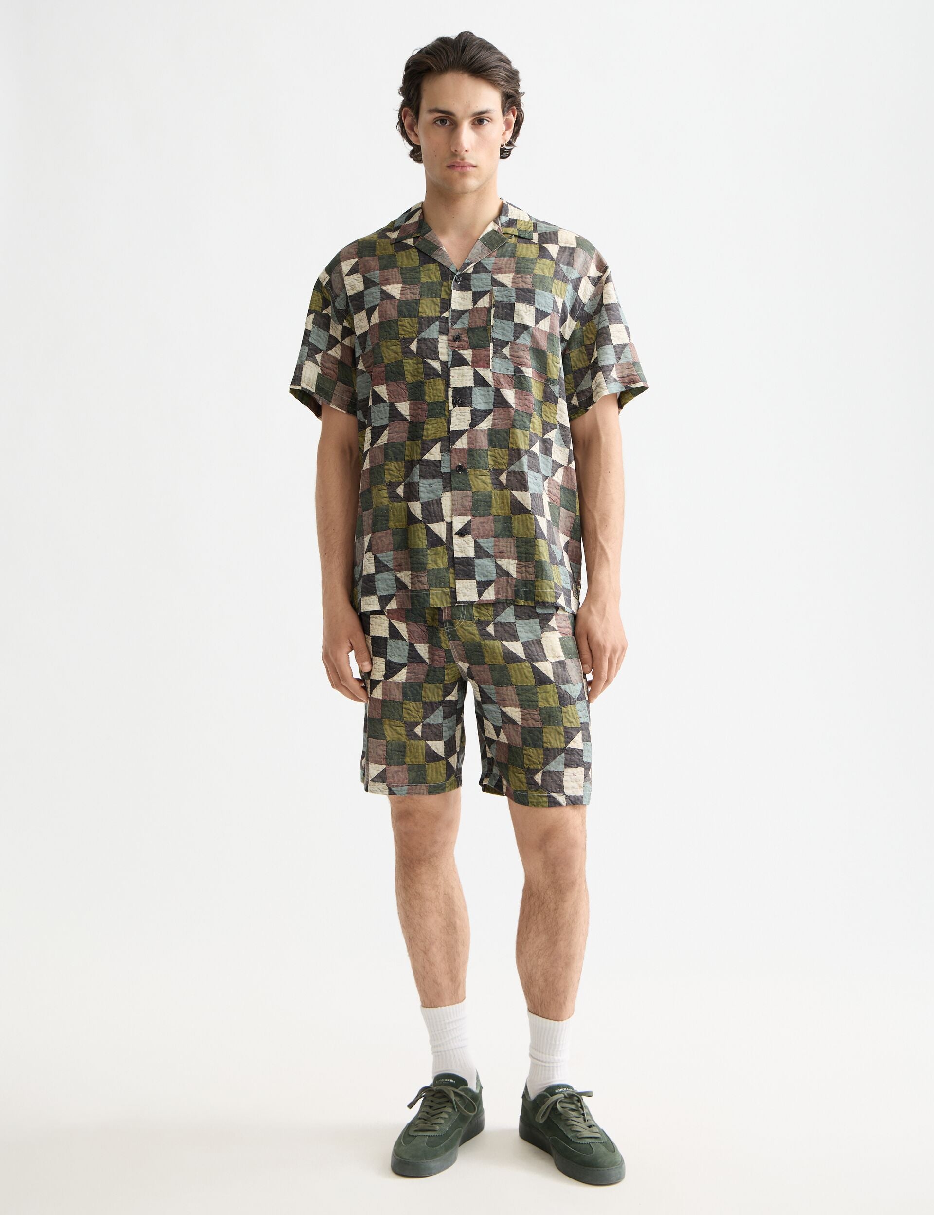Fave - printed tencel regular fit bermuda short