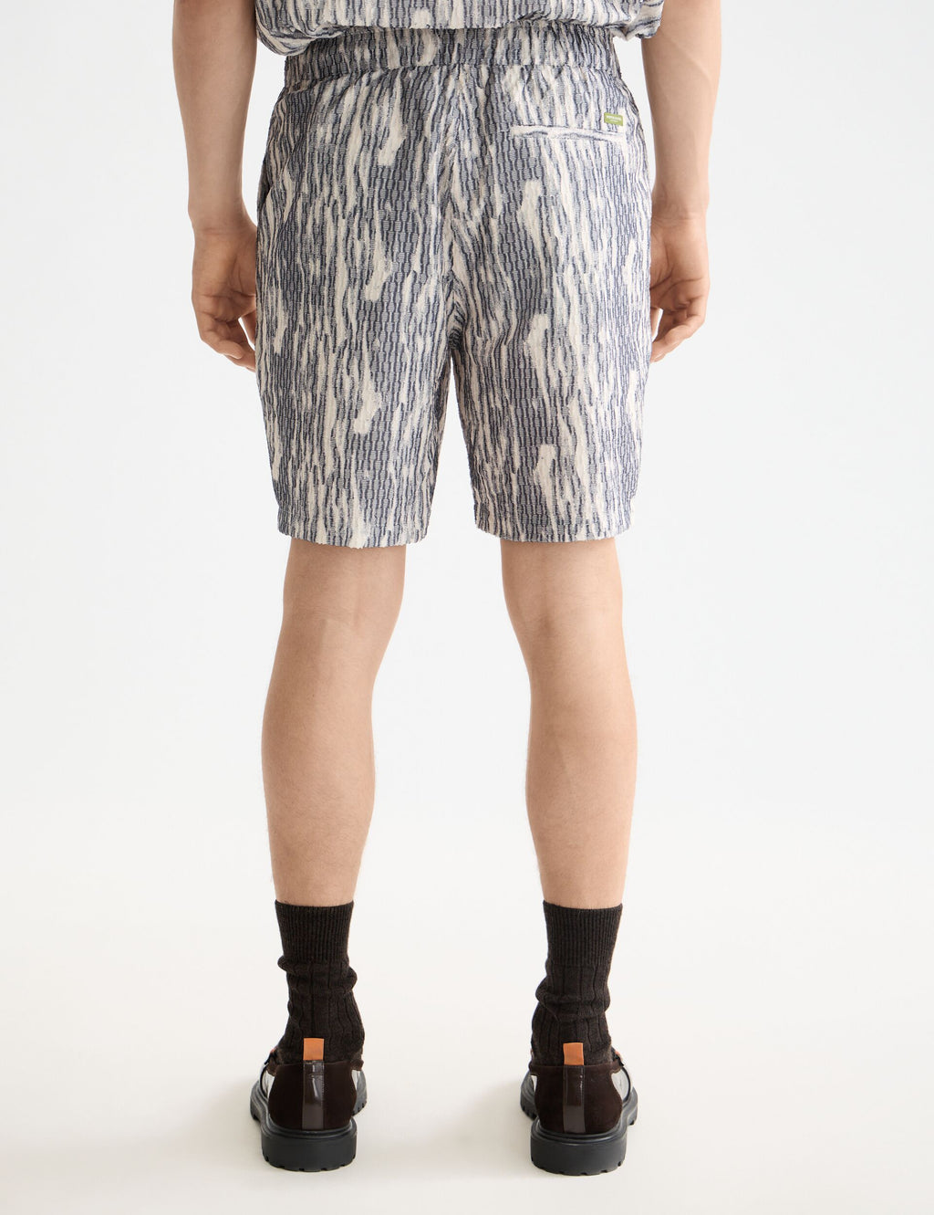Fave - jacquard viscose-blend regular fit bermuda short
