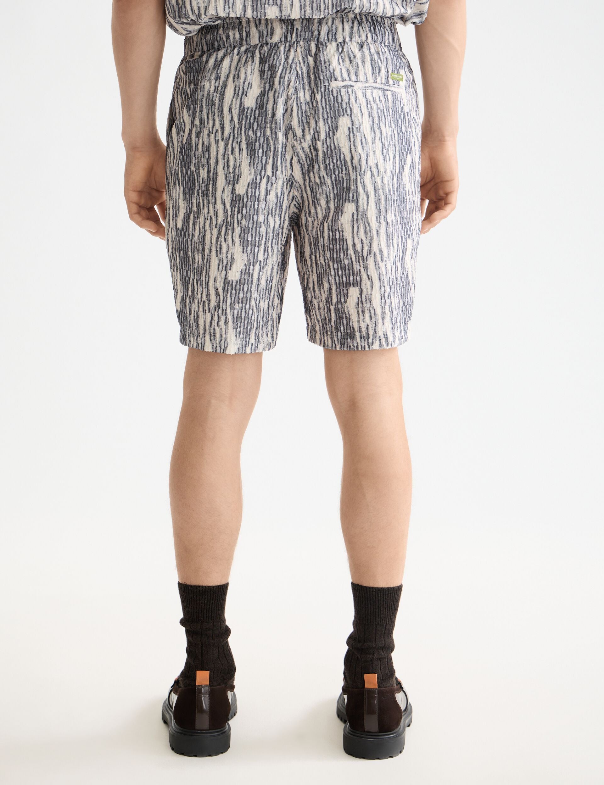 Fave - jacquard viscose-blend regular fit bermuda short