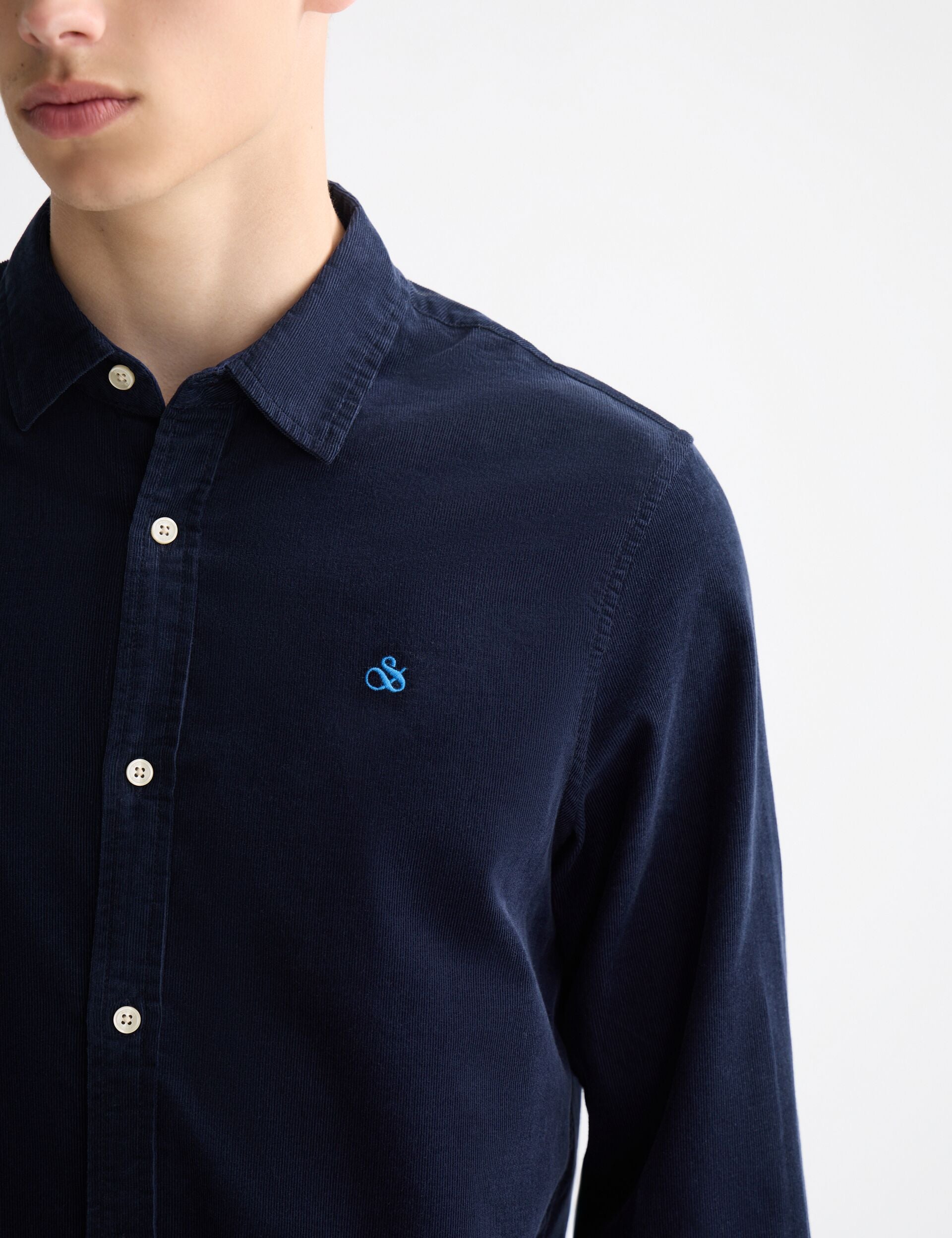 Regular-fit corduroy shirt