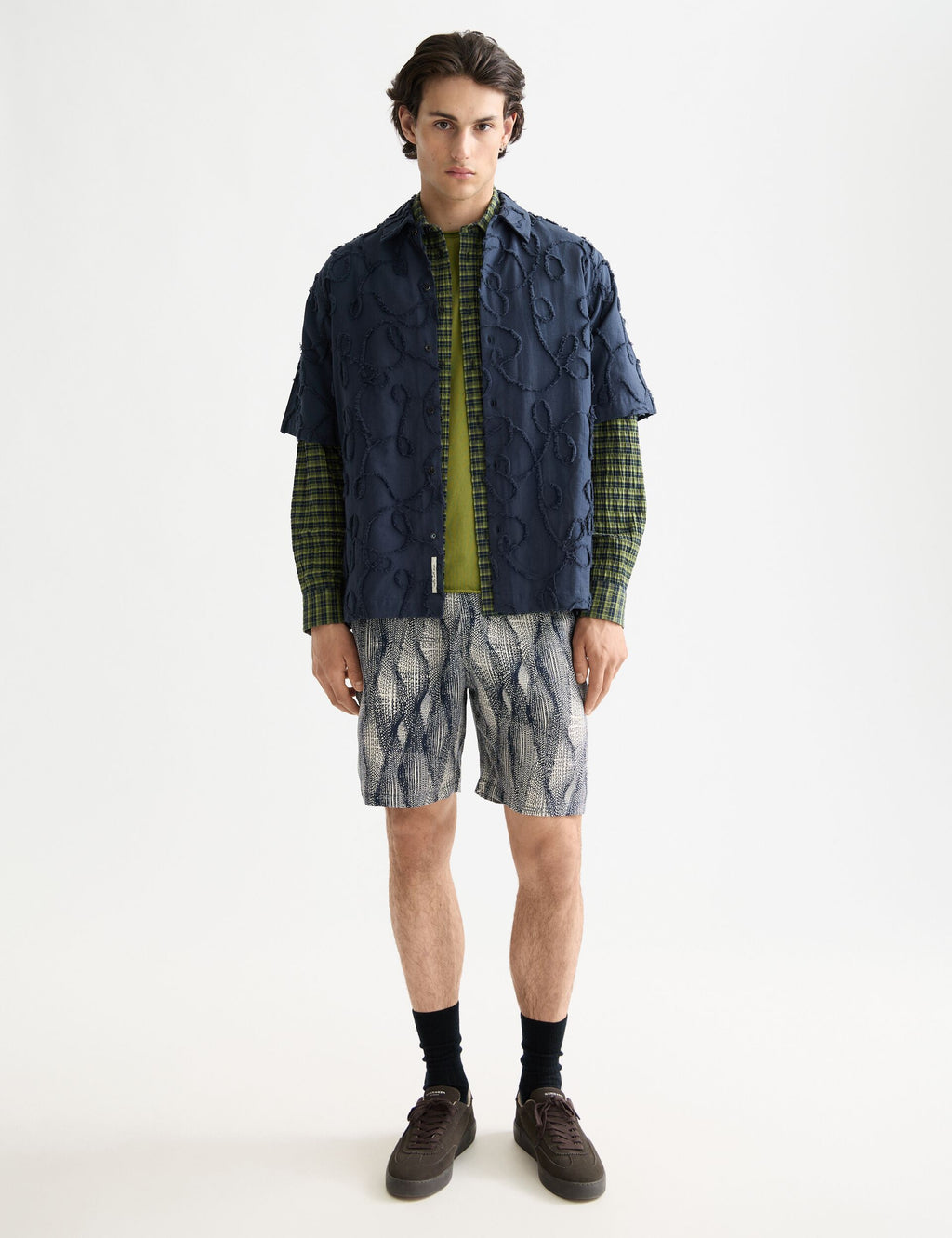 Jacquard short-sleeved shirt