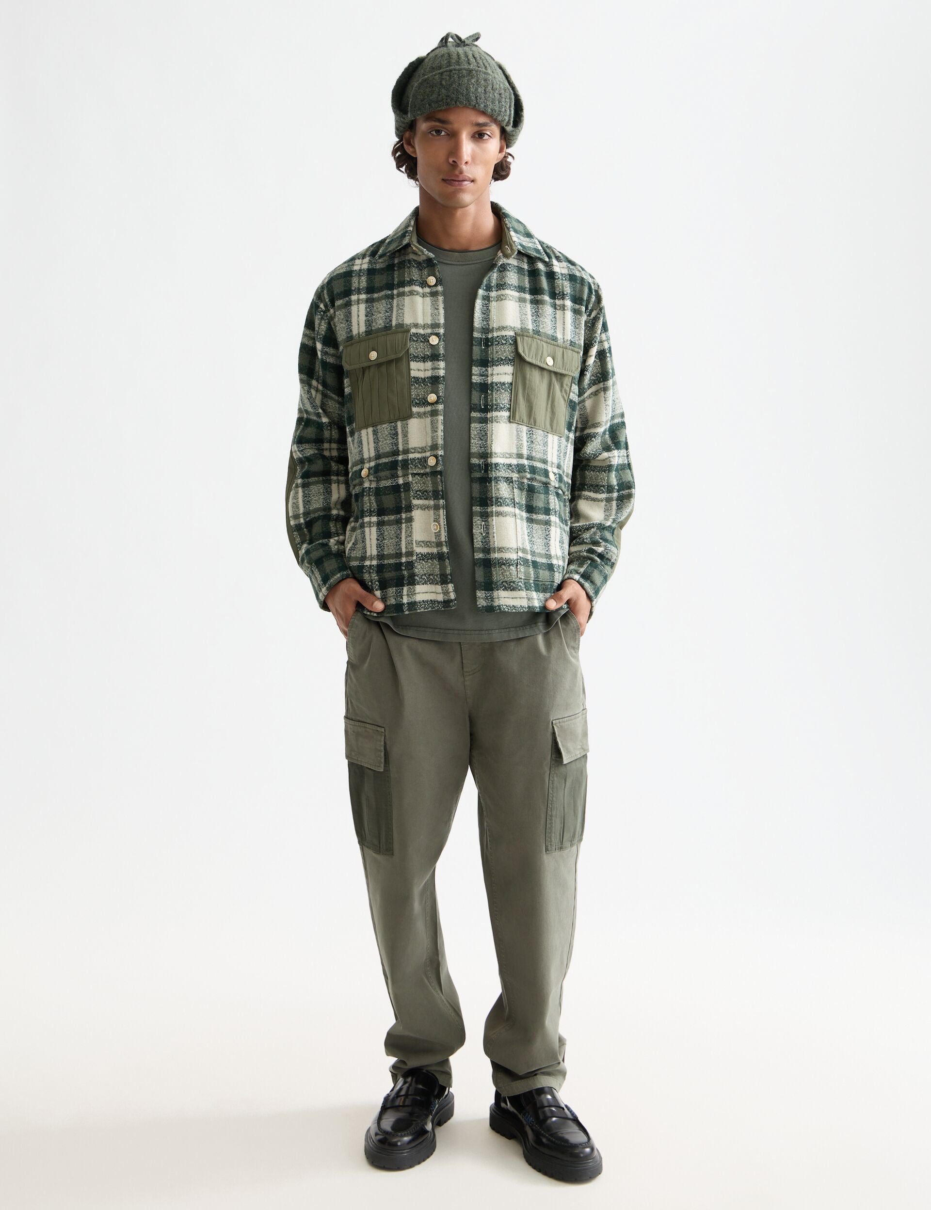 Patchwork relaxed-fit shirt