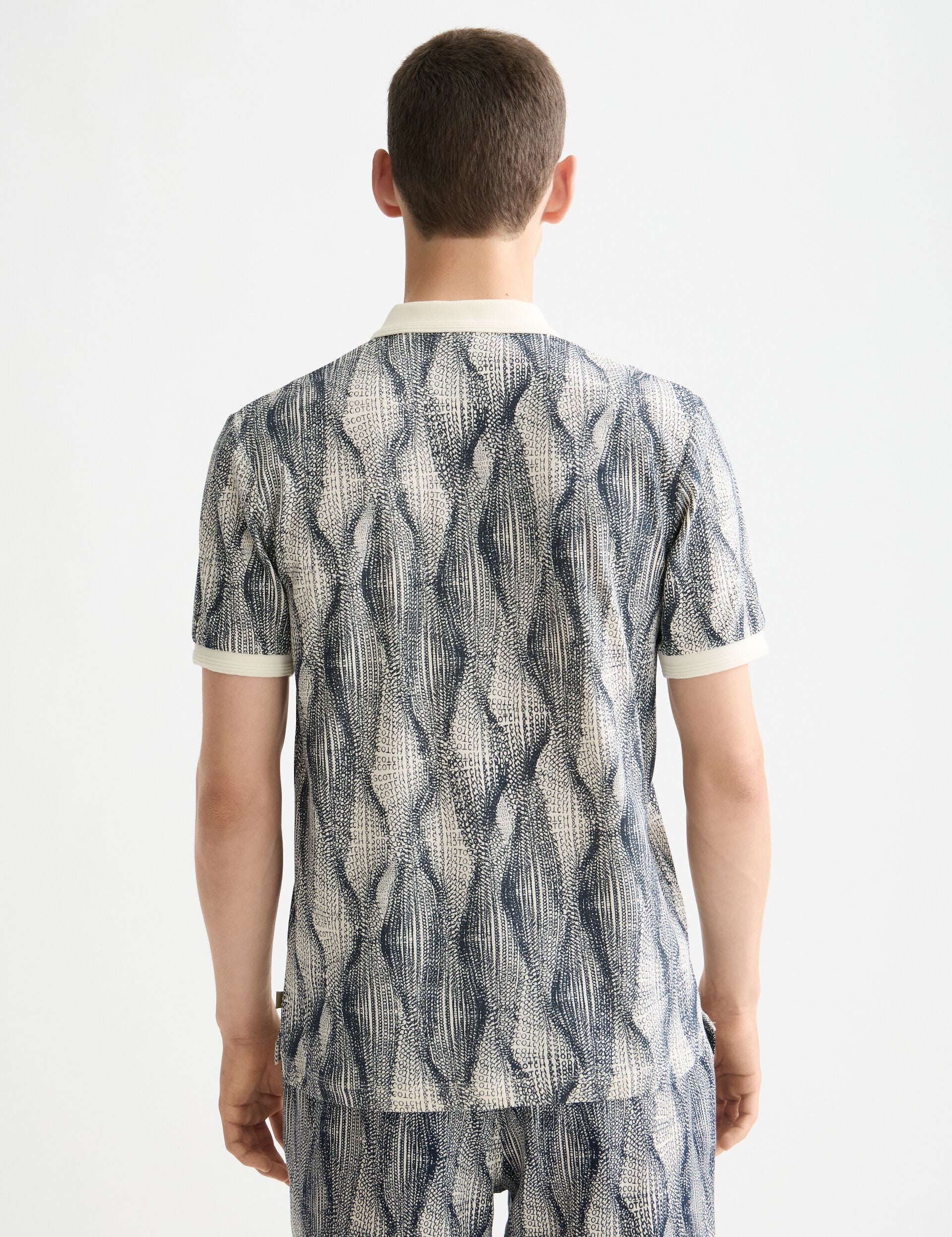 Micro allover print regular fit polo