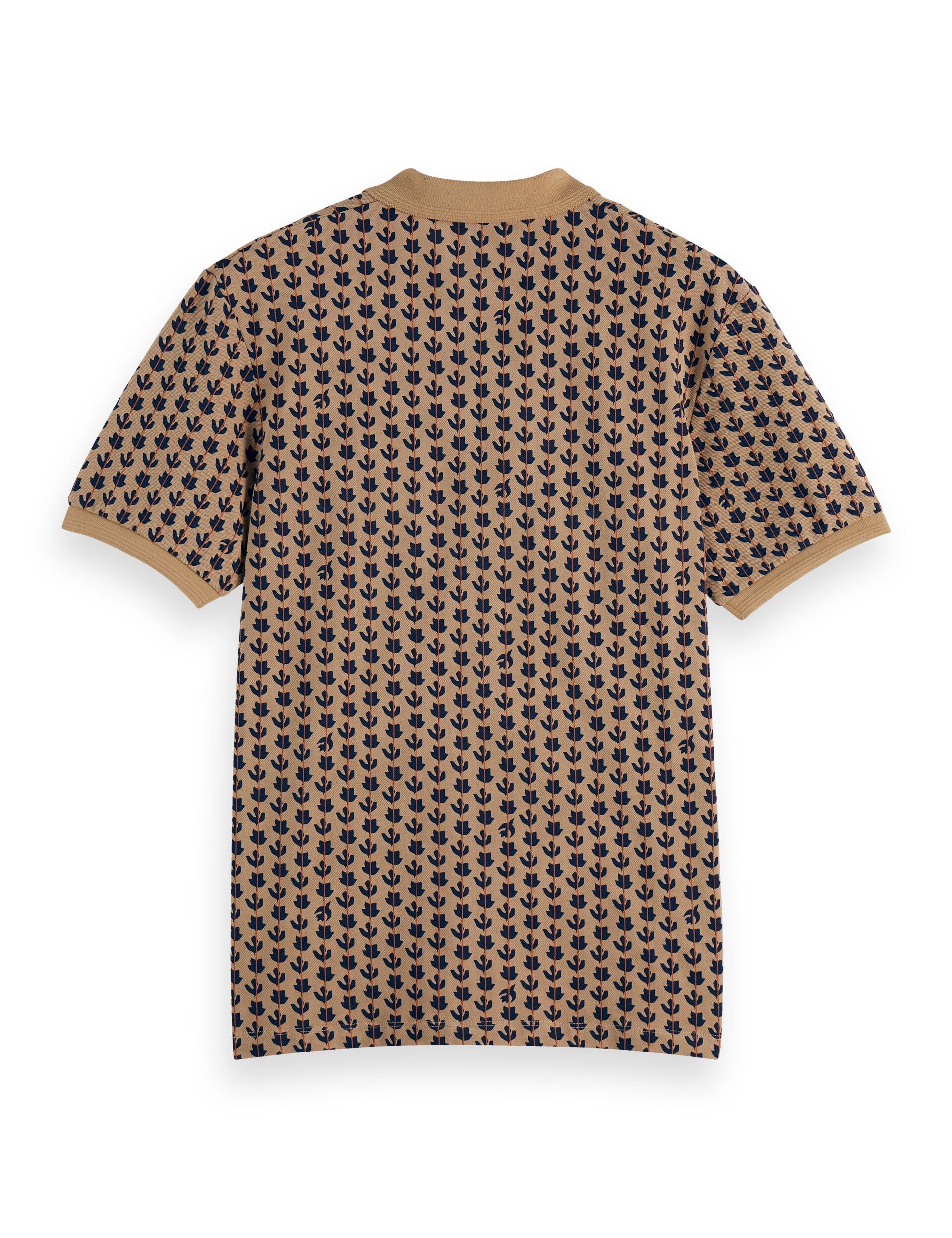 Micro allover print jersey regular fit polo