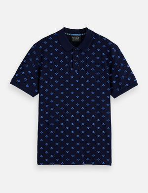 polo en jersey imprimé micro-intégral, coupe classique
