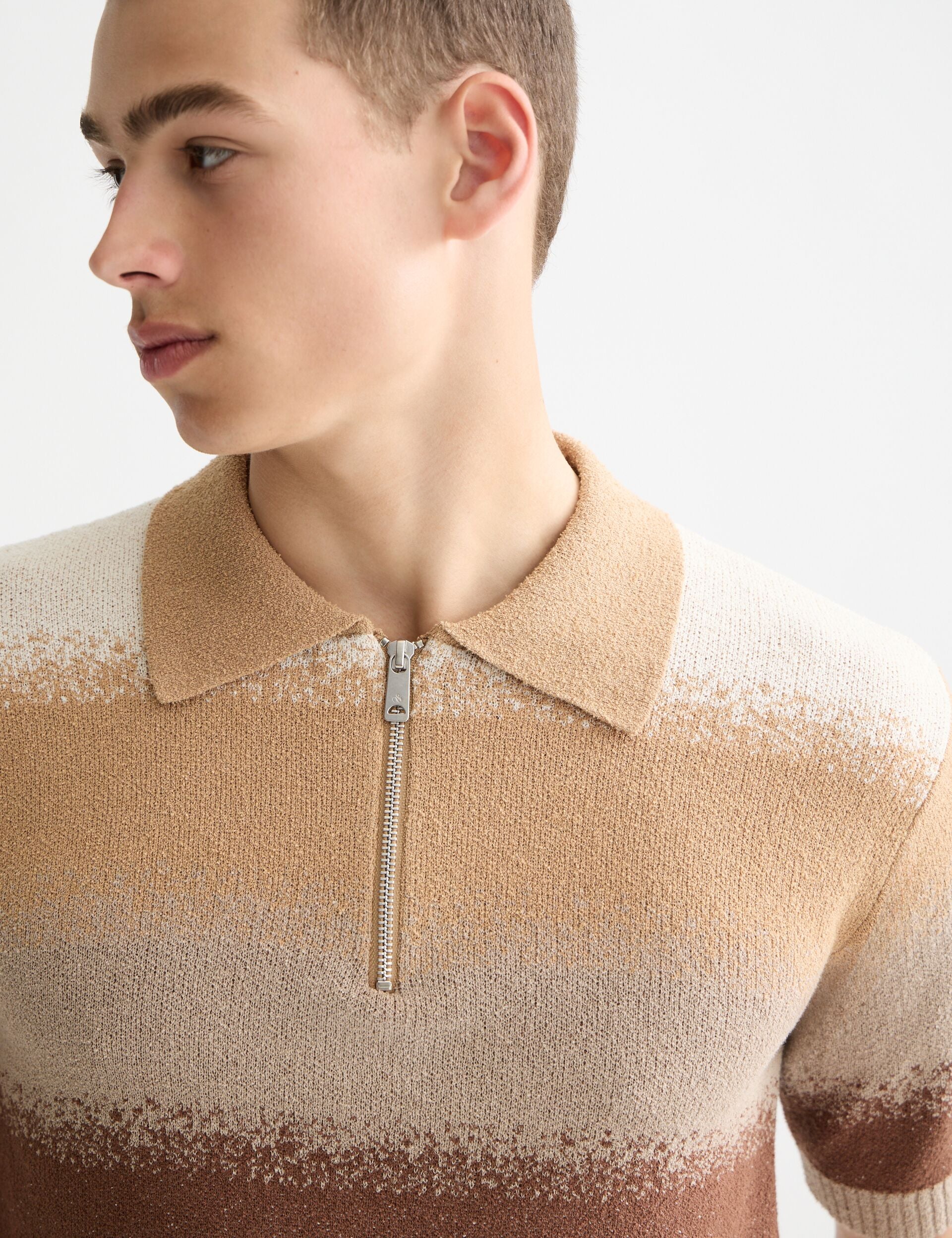 Knitted degrade polo
