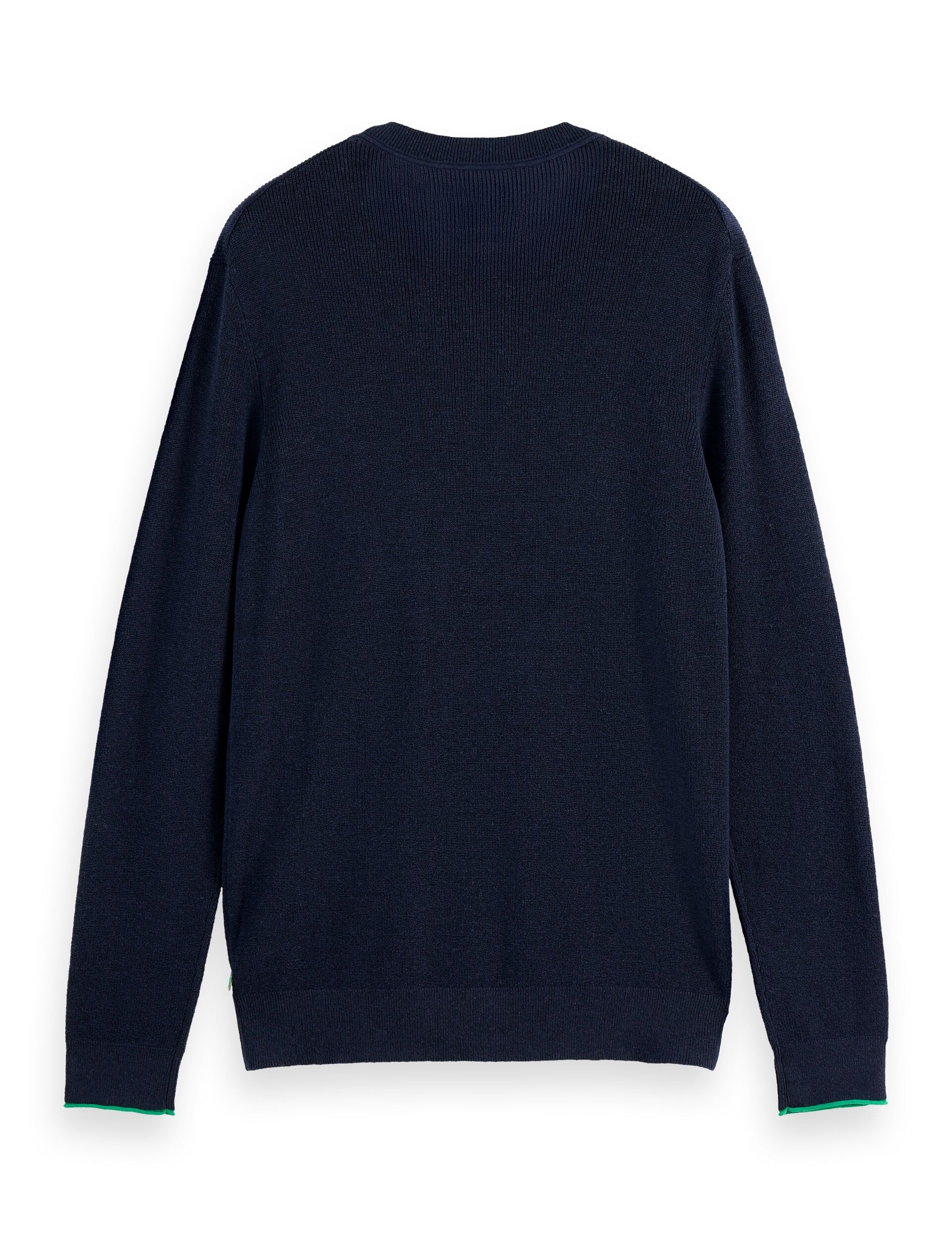 Linen blend crew neck
