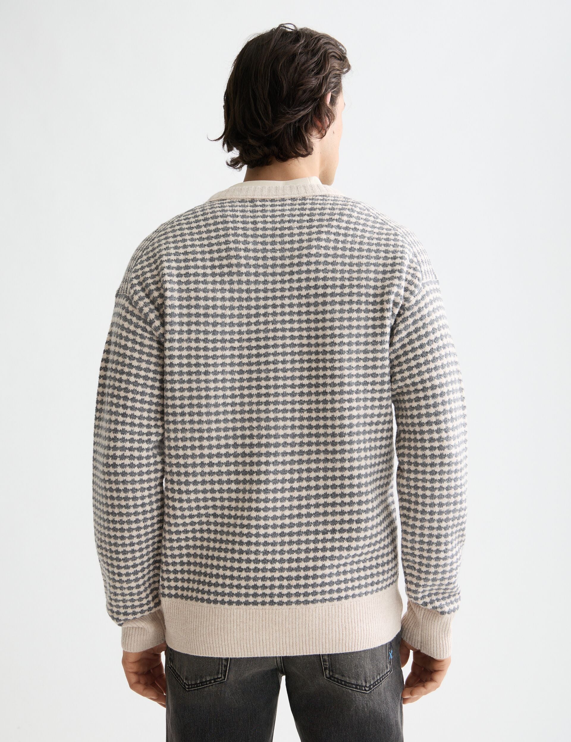 Chenille dropped shoulder pullover