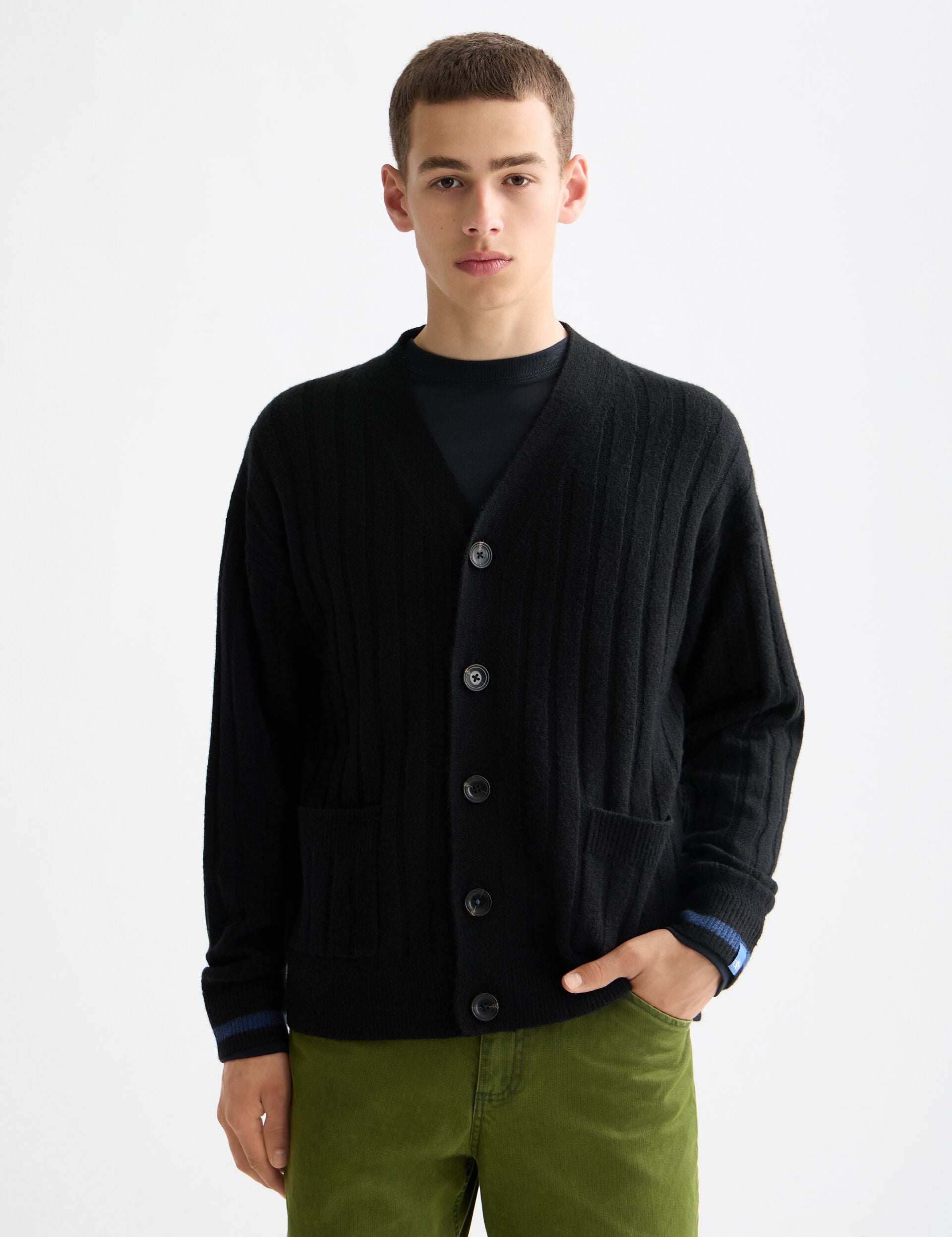 Soft knit dropped shoulder cardigan