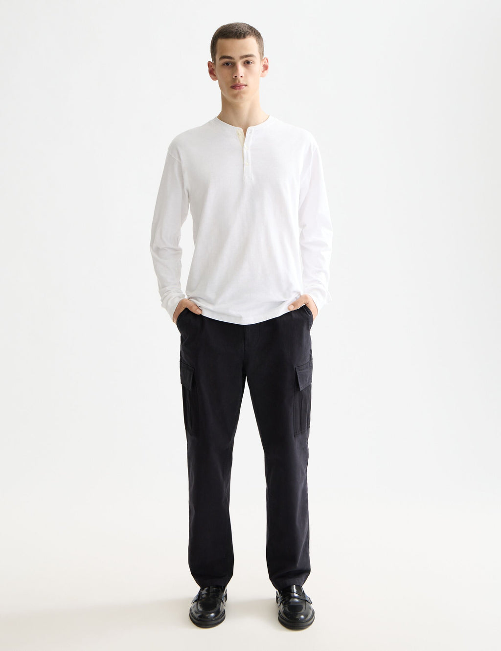 Slub Henley Long Sleeve T-shirt