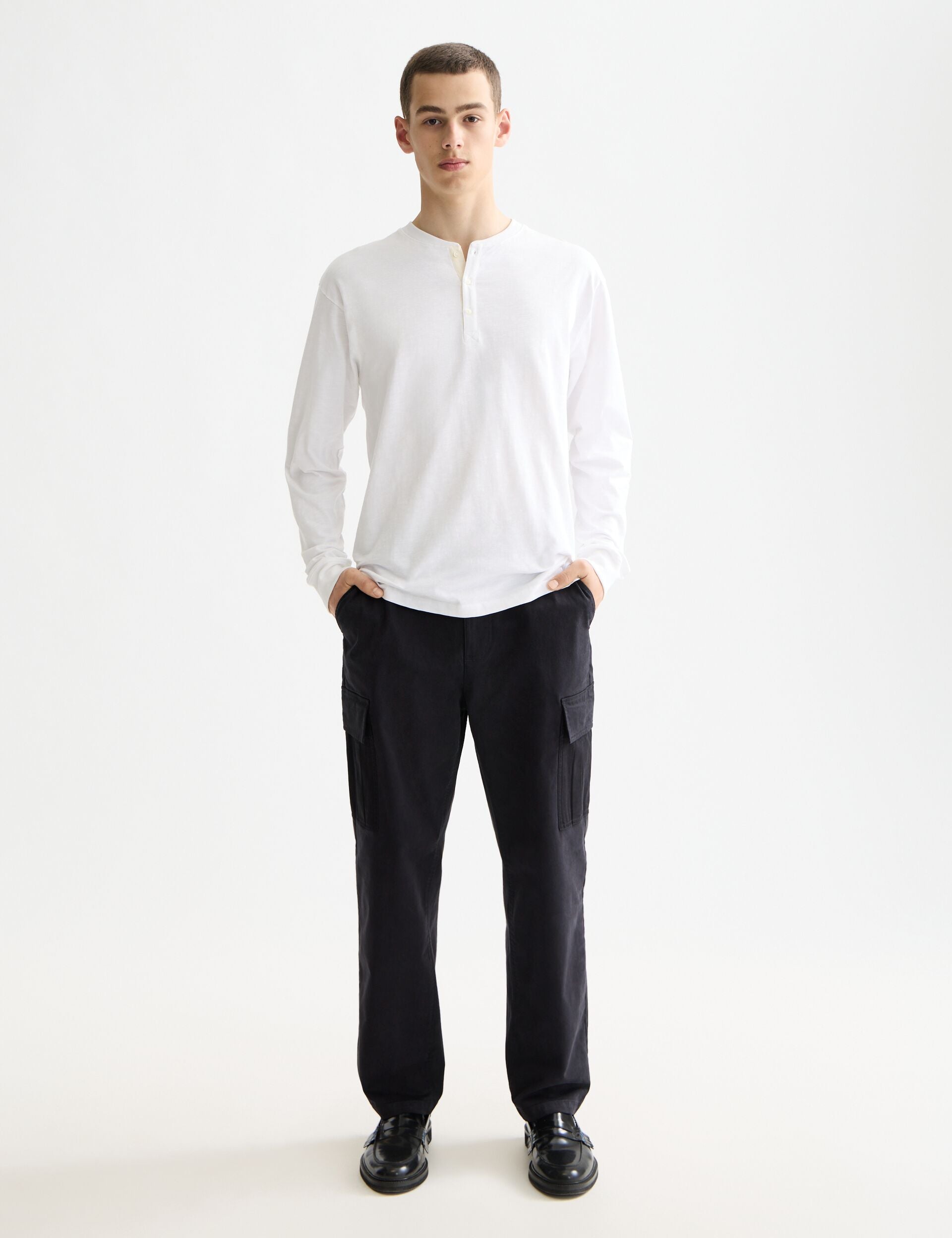Slub Henley Long Sleeve T-shirt