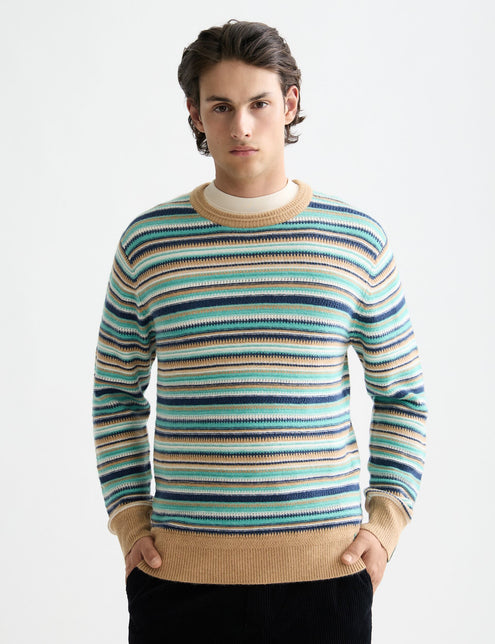 Soft knit striped regular fit pullover