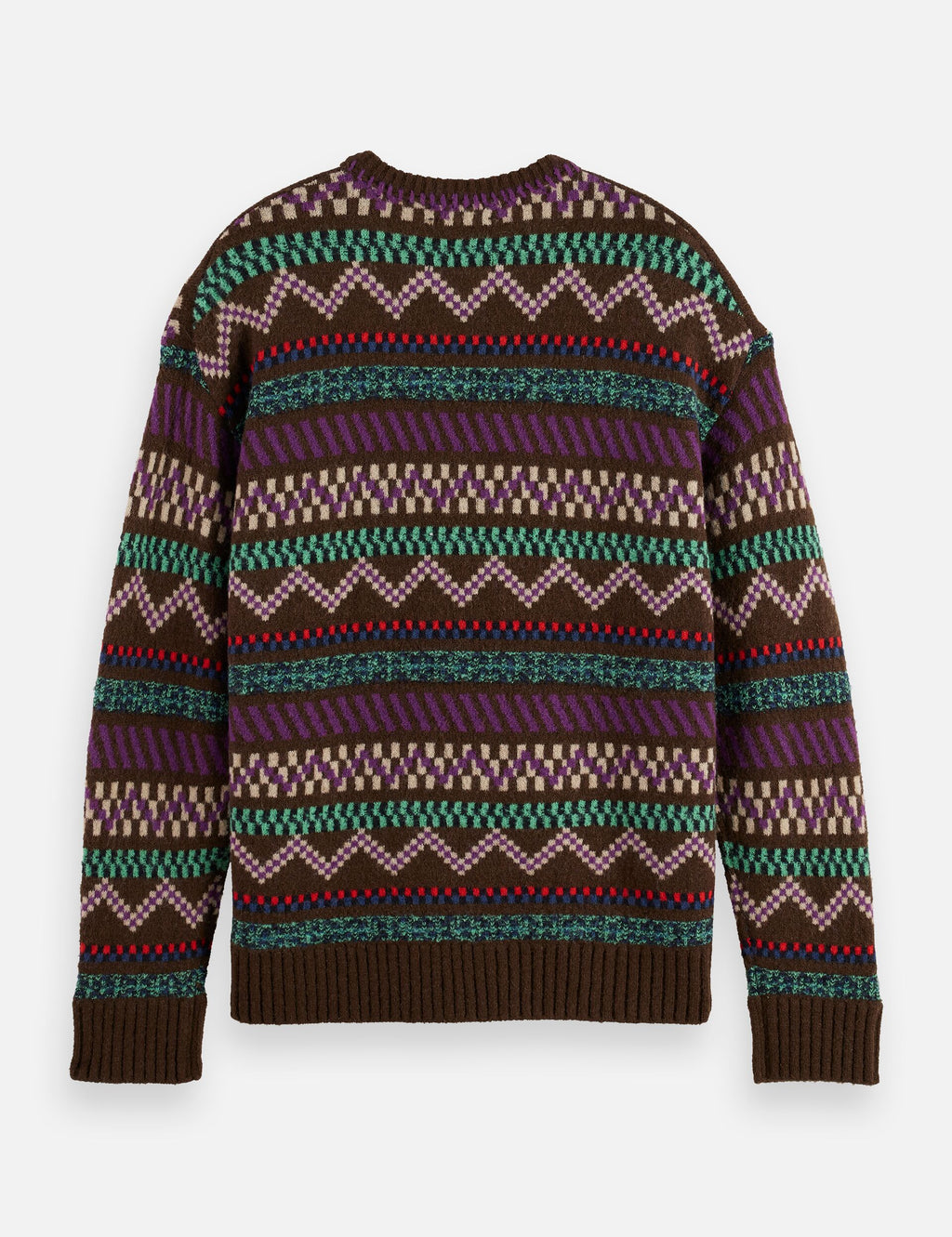 Jacquard dropped shoulder crewneck