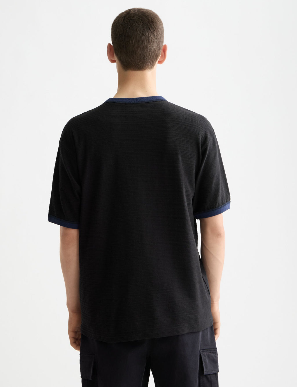 Relaxed Fit Bound Neckline T-shirt