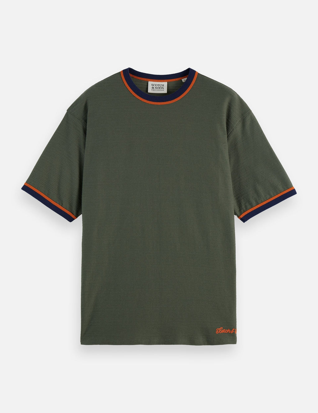Relaxed Fit Bound Neckline T-shirt