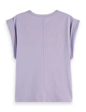 Fitted rolled-up sleeve T-shirt