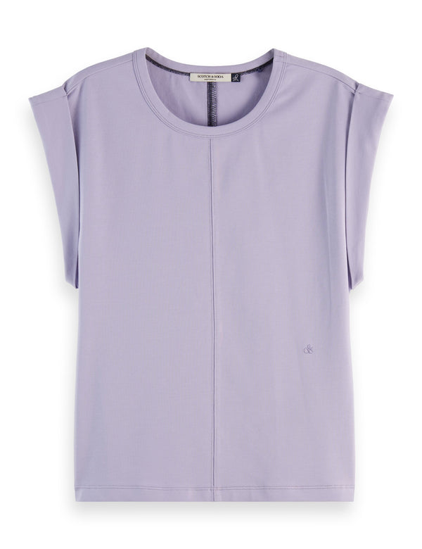 Fitted rolled-up sleeve T-shirt
