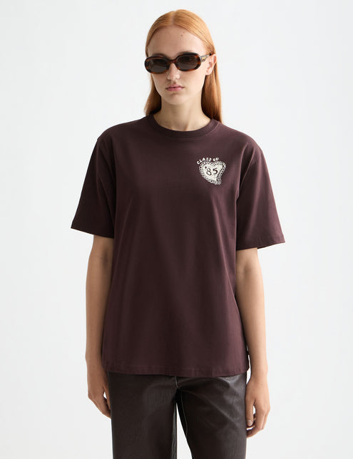T-shirt ample à motif artistique