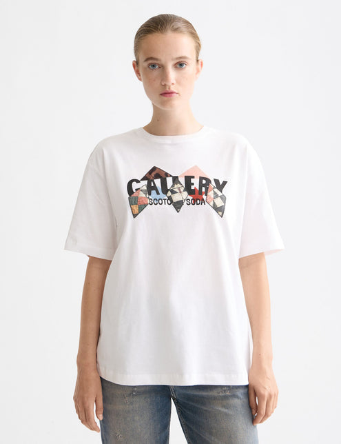T-shirt ample à motif artistique raffiné
