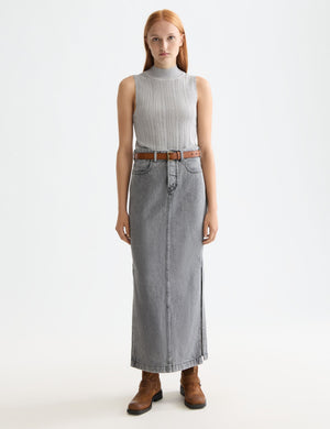 Metallic pointelle knitted tank