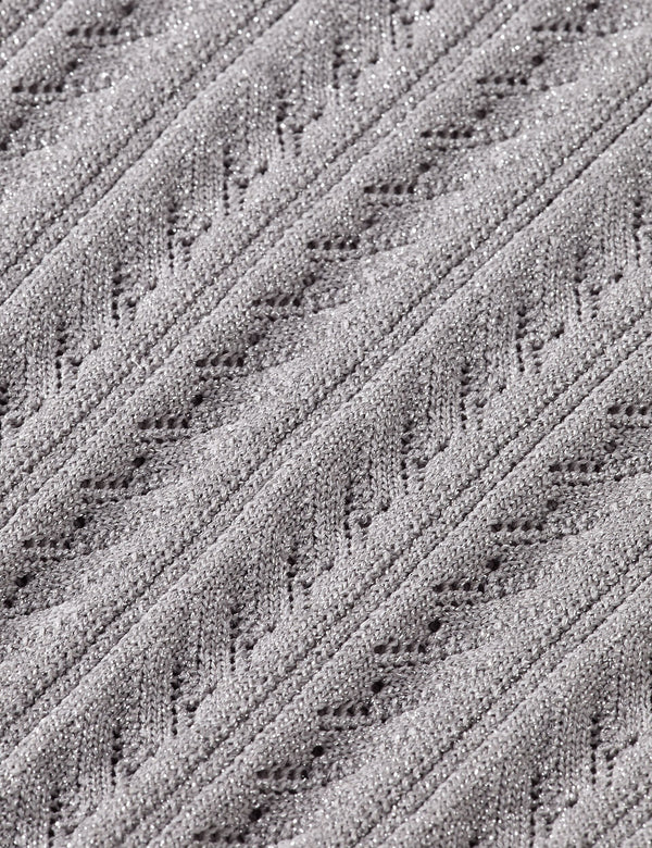 Metallic pointelle knitted tank