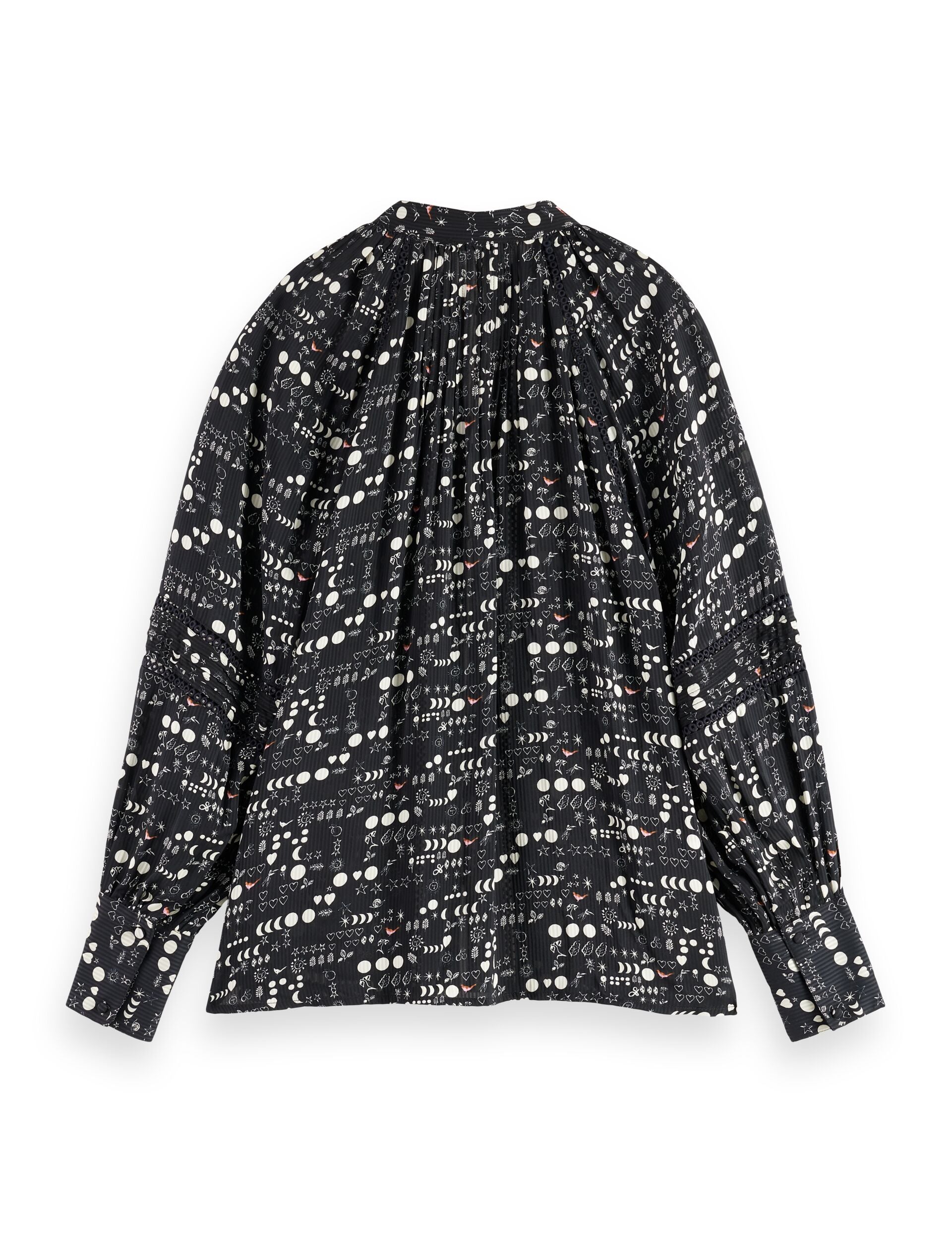 Shirt with lace and ties