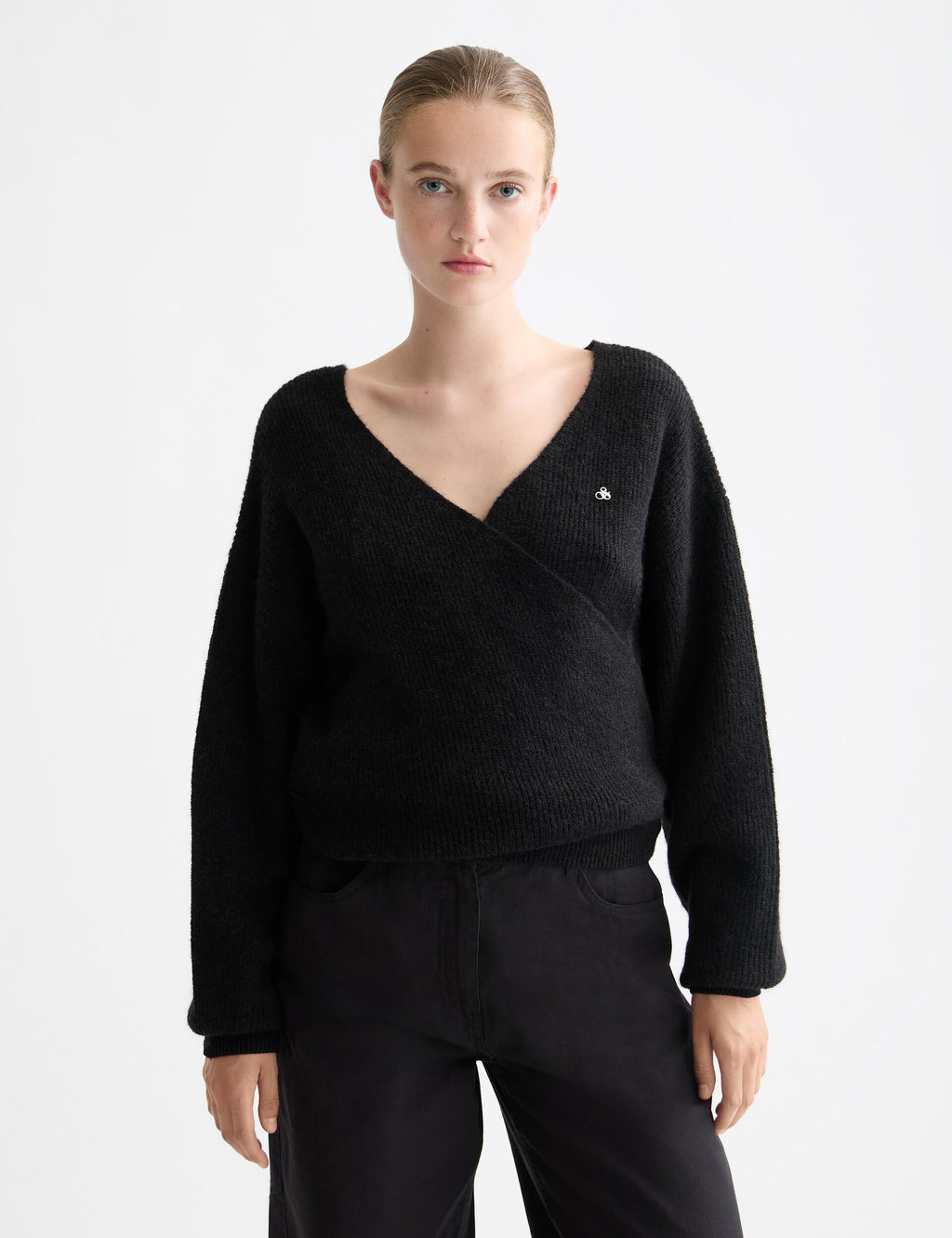 Fuzzy wrap cardigan
