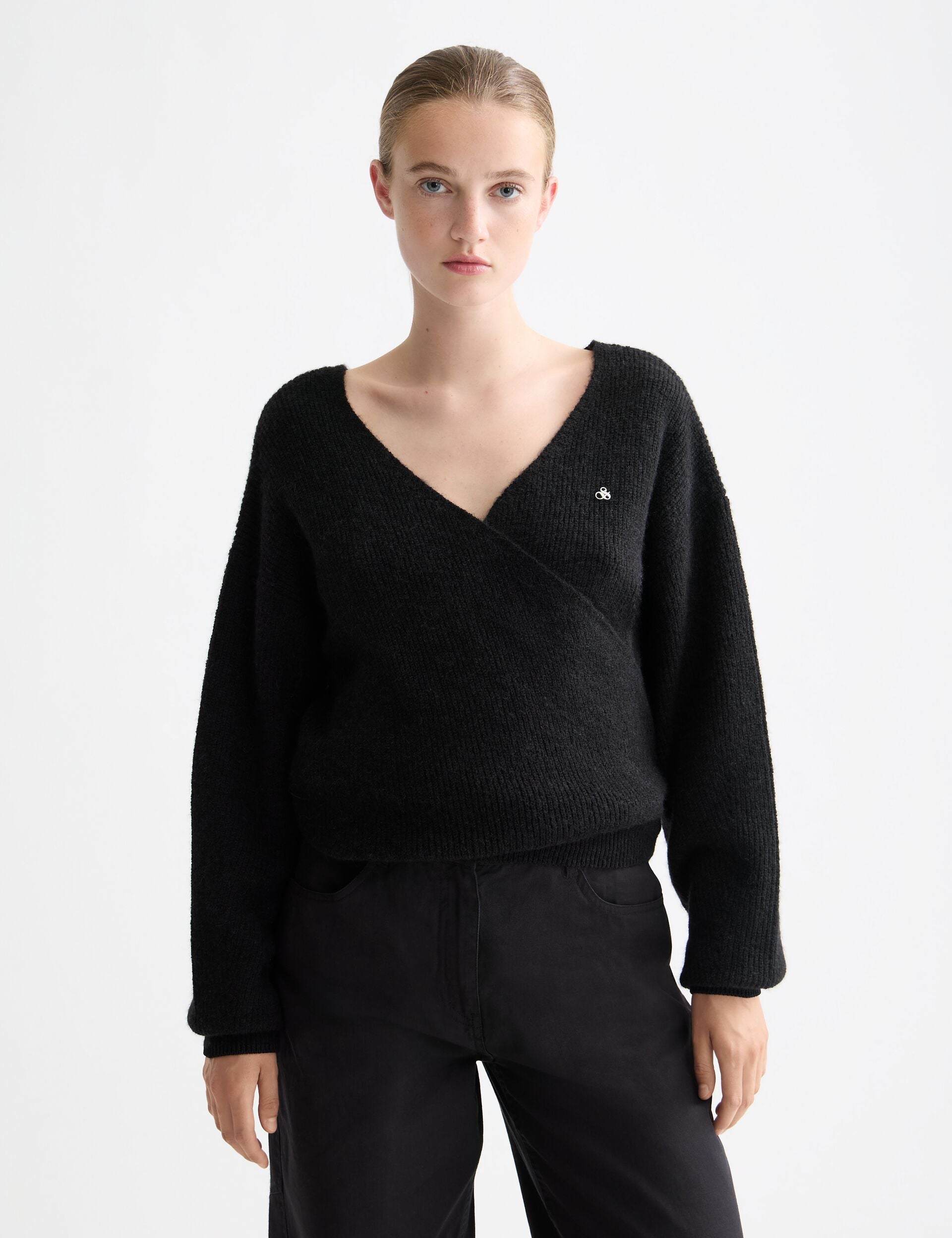 Fuzzy wrap cardigan