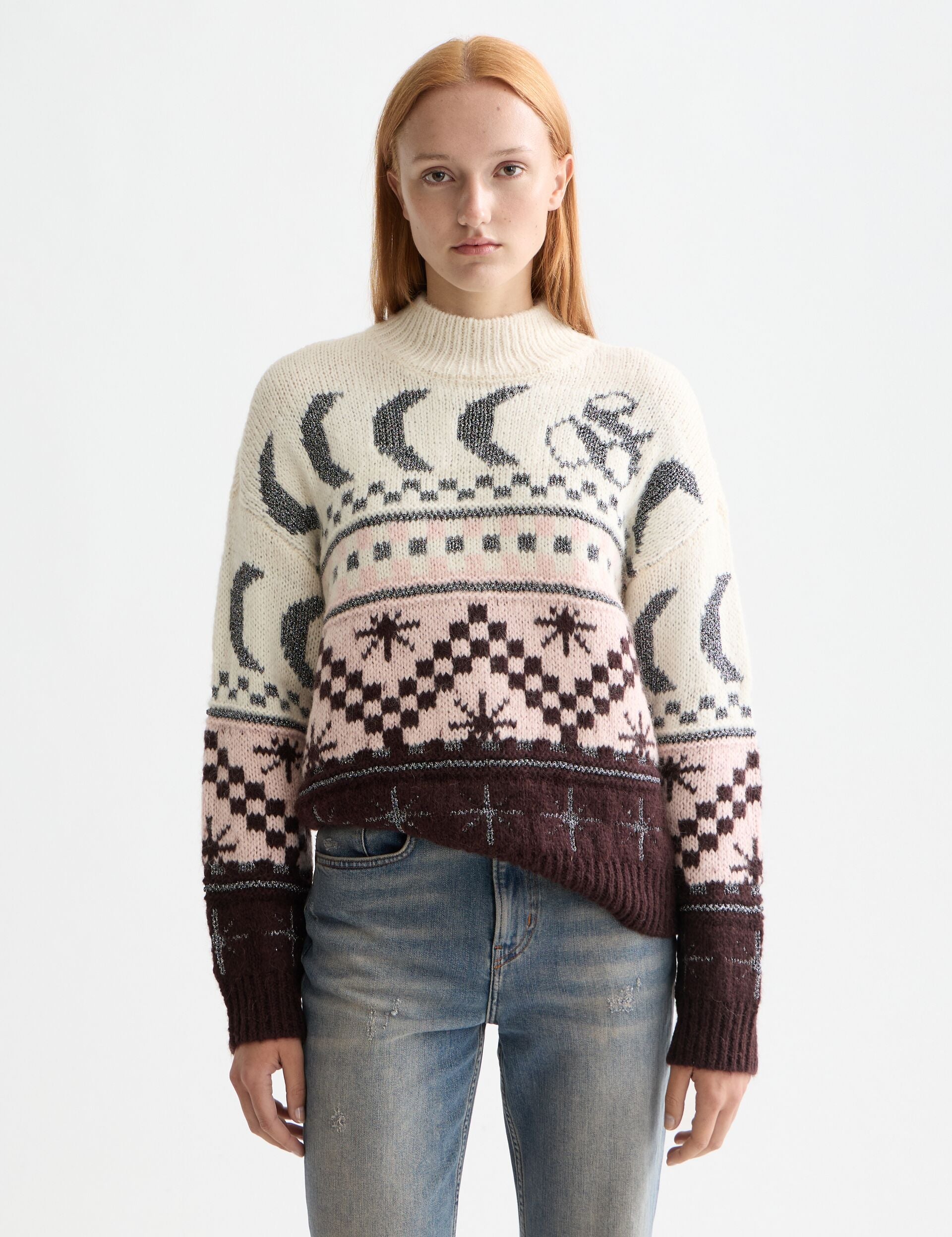 Metallic Fair Isle pullover