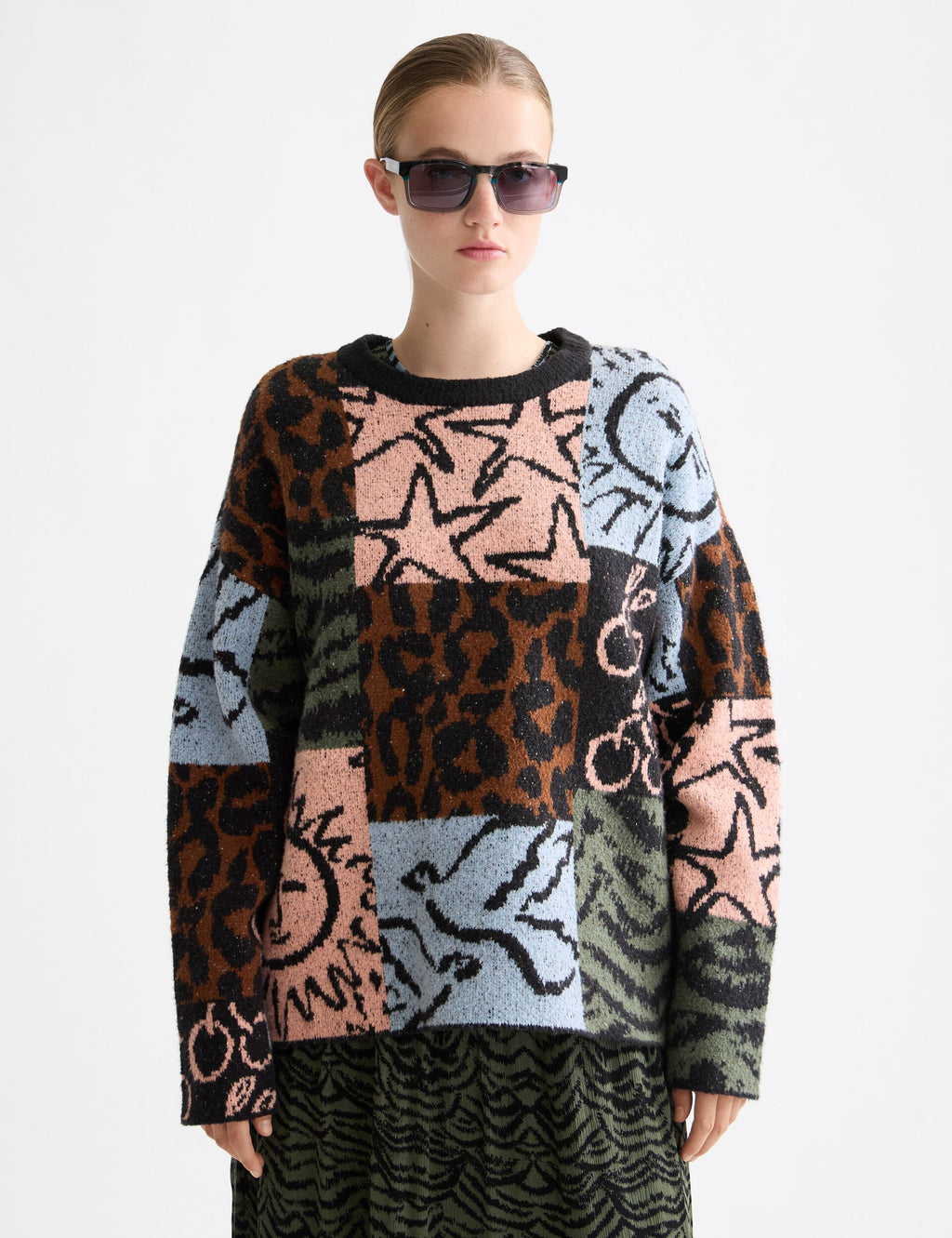 Jacquard oversized pullover