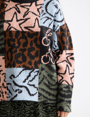 Jacquard oversized pullover
