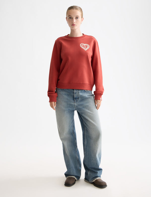 Regular geschnittener Pullover mit Brustmotiv