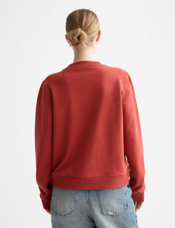 Regular geschnittener Pullover mit Brustmotiv