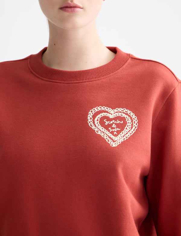 Regular geschnittener Pullover mit Brustmotiv