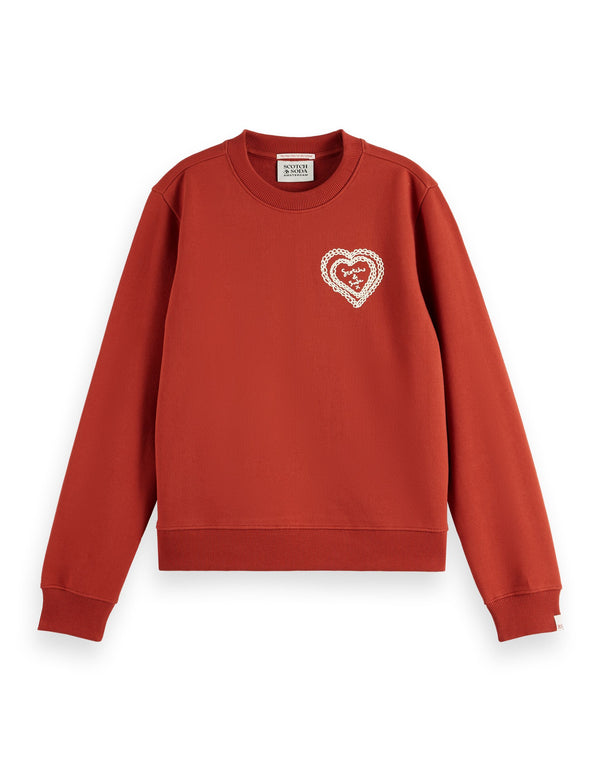 Regular geschnittener Pullover mit Brustmotiv