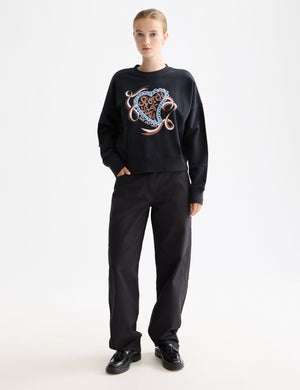 Chest artwork relaxed sweatshirt