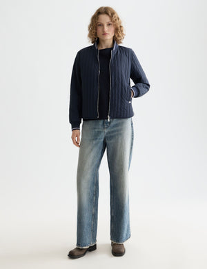 Reversible quilted bomber