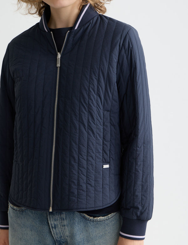 Reversible quilted bomber