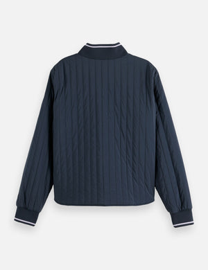 Reversible quilted bomber