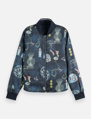 Reversible quilted bomber