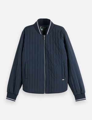 Reversible quilted bomber